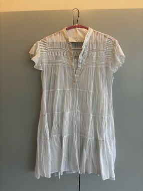 Isabel Marant White Tiered Cotton Tunic Dress